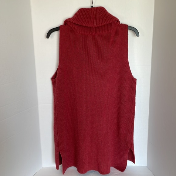 Loft outlet lounge dark red sleeveless turtleneck sweater tunic  women’s size M - Picture 2 of 10